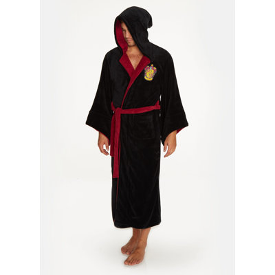 The Wizarding World of Harry Potter Fleece Above Knee Bathrobe with Pockets and Hood