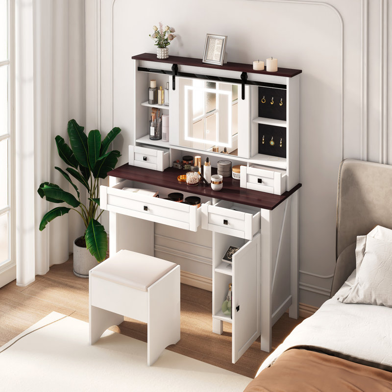 Meuble-lavabo avec miroir et lumières Farmhouse