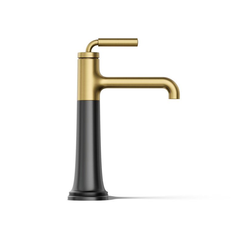 Tone Single-Handle Bathroom Sink Faucet, 1.2, Matte Black/Modern Brass
