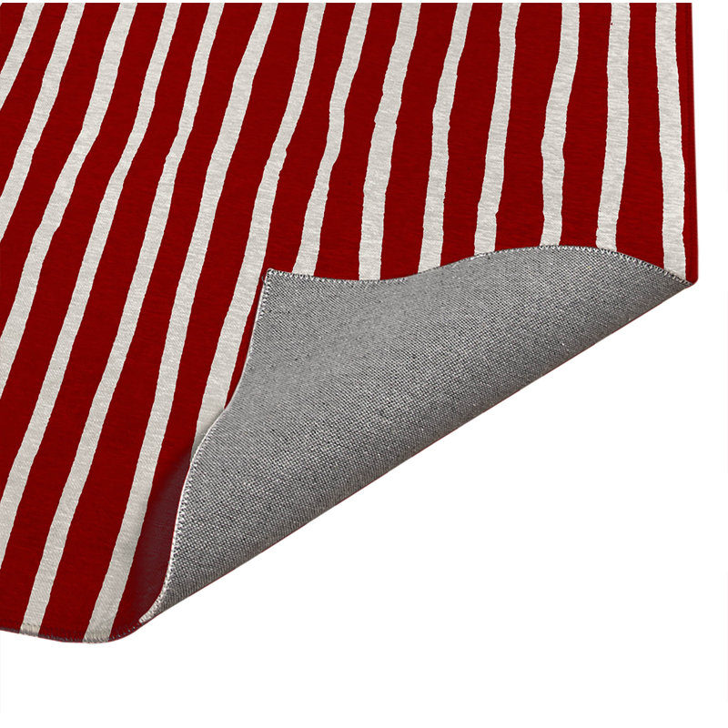 Tapis de cuisine à profil bas Spinal Row, Rectangle 3' x 5', Cranberry Red Striped