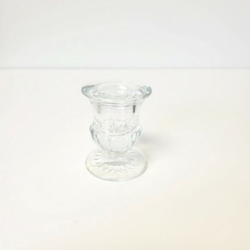 Clear Glass Round Taper Candle Candle Holder