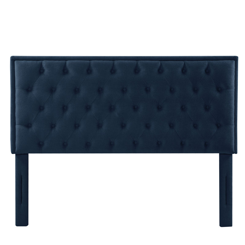 Tête de lit tapissier Barbeau, Bleu marine, Très grand
