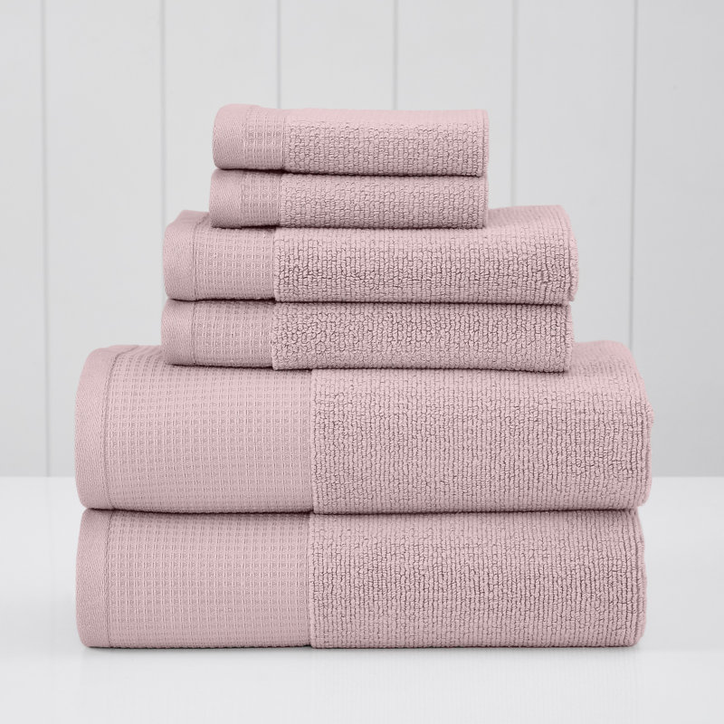 Ensemble de serviettes modernes en coton gaufré 6 pièces Modern, Pétale