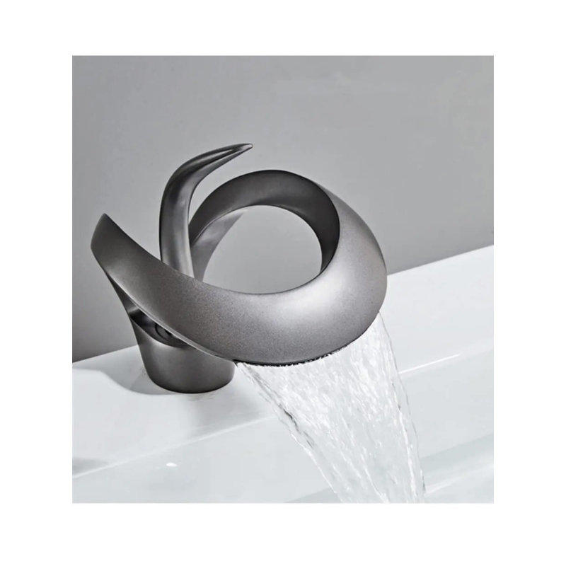 Single-Hole Bathroom Faucet, Gunmetal Gray