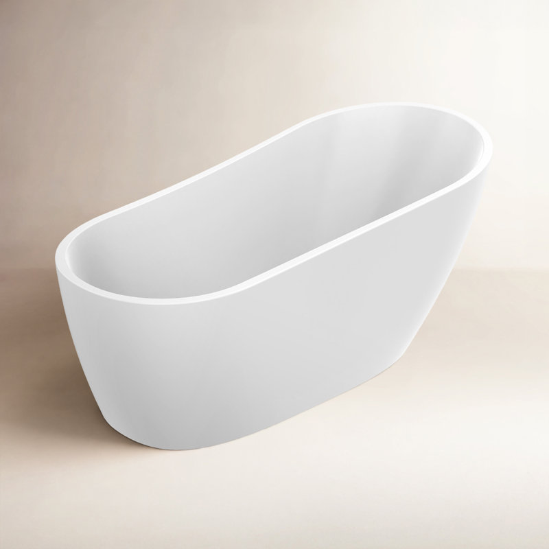 Baignoire autoportante en acrylique 67 po x 32 po Cora, Blanc pur