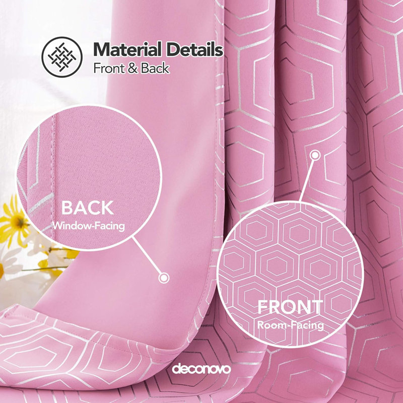 Blackout Curtain Pair, 117cm wide x 183cm high, Dark pink