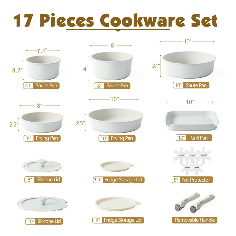 17 - Piece Aluminum Cookware Set