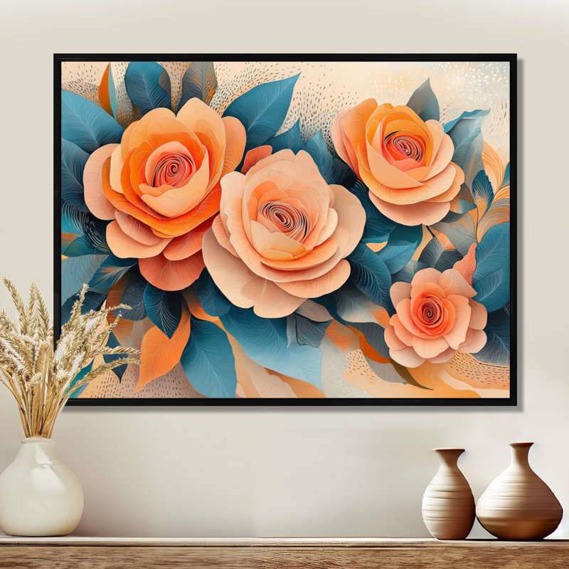 Jaboa Roses Dream Fragments Kinetic Art I - roses, art mural, Noir, noir, noir, noir, H 12 po x l 20 po