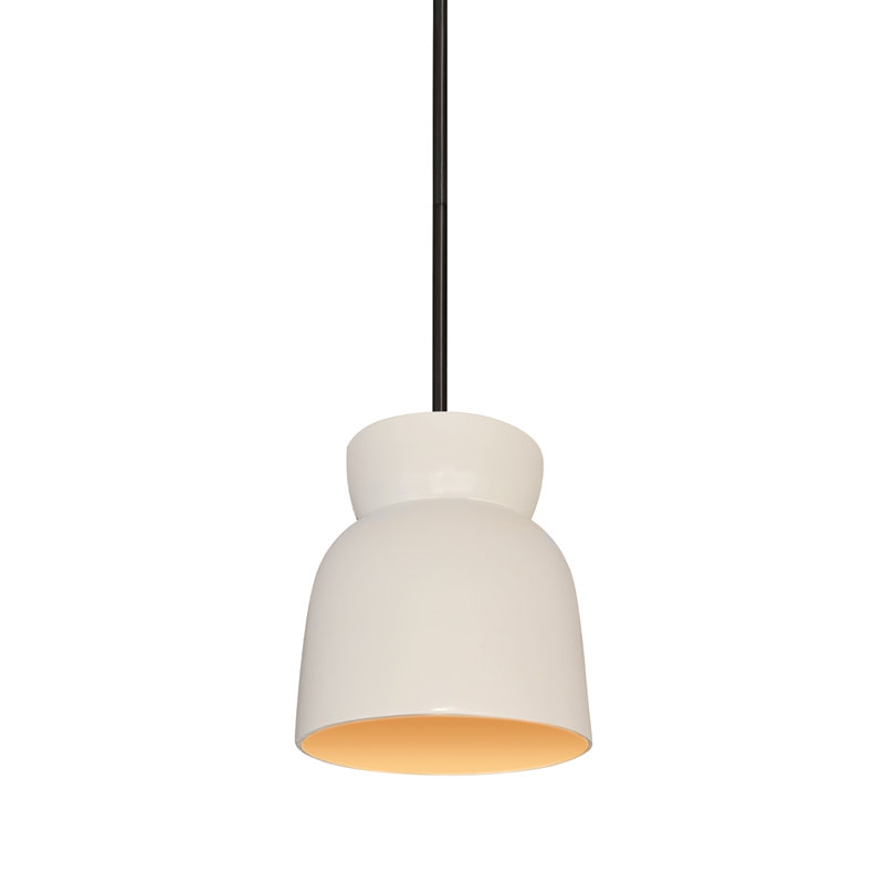 (6) Luminaire suspendu en forme de sablier, Noir mat, Blanc mat / or champagne