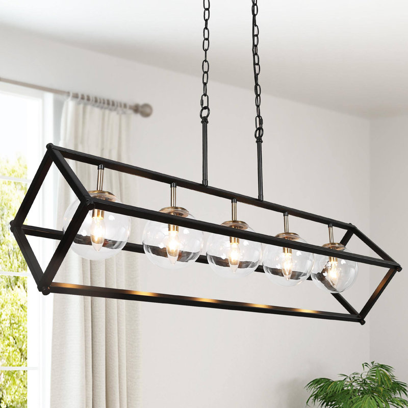 Luminaire suspendu pour îlot de cuisine 5 lumières 41,5 po Mansurah