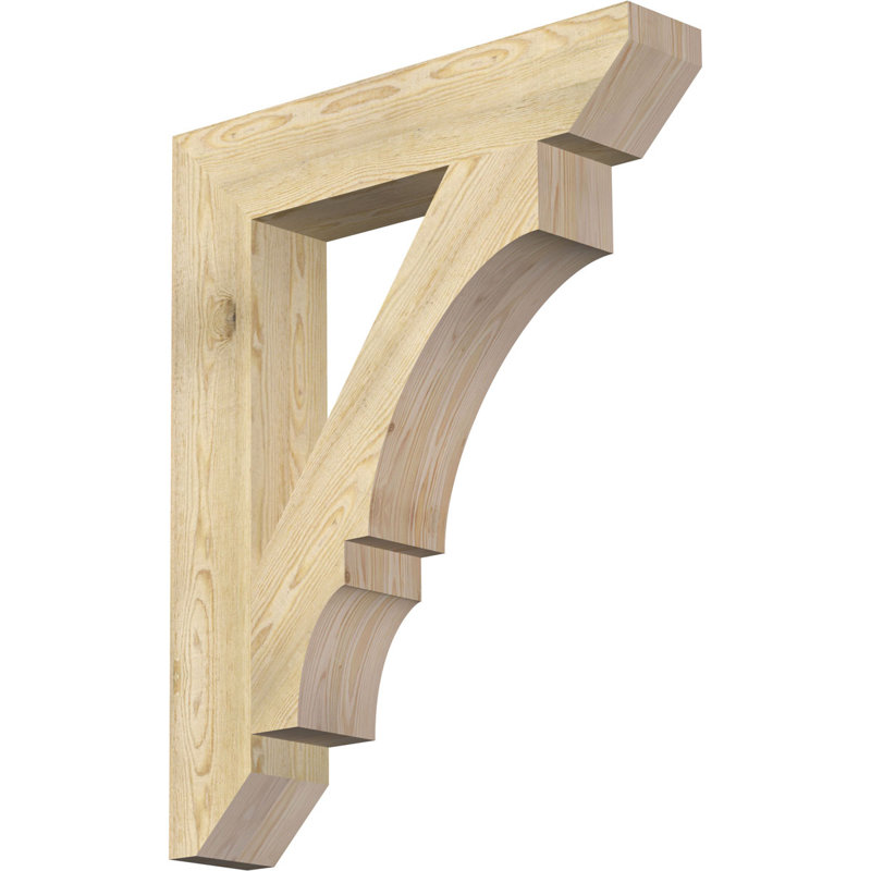 6"W x 32"D x 40"H Balboa Slat Rough Sawn Bracket, Douglas Fir, Rough Sawn Douglas Fir, 6" W x 32" D x 40" H