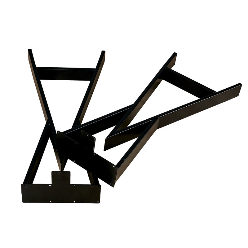 Pieds de table industriels en métal en forme de W, 32 po H x 10 po L x 2,36 po P