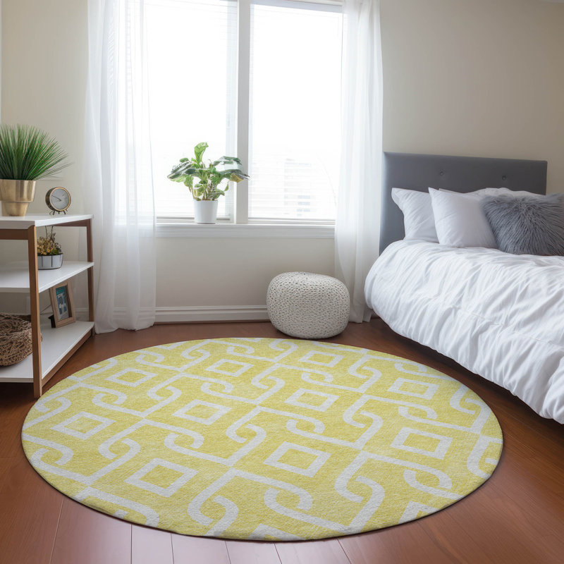  Kaylani Non-Slip Door Mat, Round 8'
