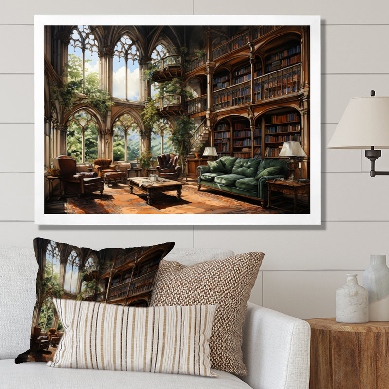 Art contemporain, bibliothèques, Haven I, H 34 po x l 44 po x P 1,5 po, Cadre simple blanc