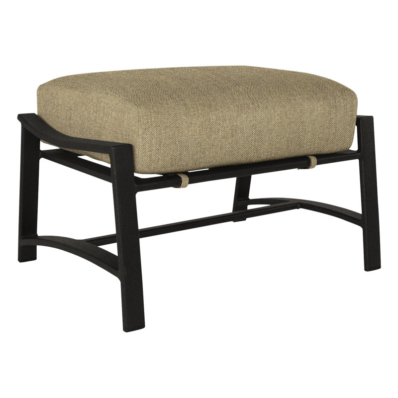 Avana Rectangle Outdoor Ottoman Patio Ottoman, Surpass Stone, Carbon Black