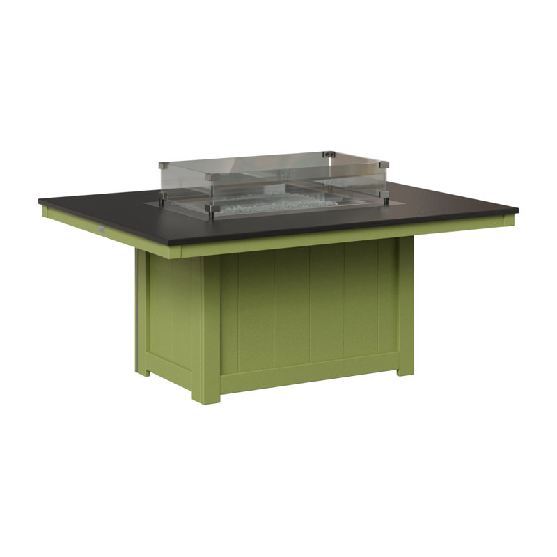 Foyer de table rectangulaire Berlin Gardens Donoma, Plateau martelé noir avec base vert kiwi