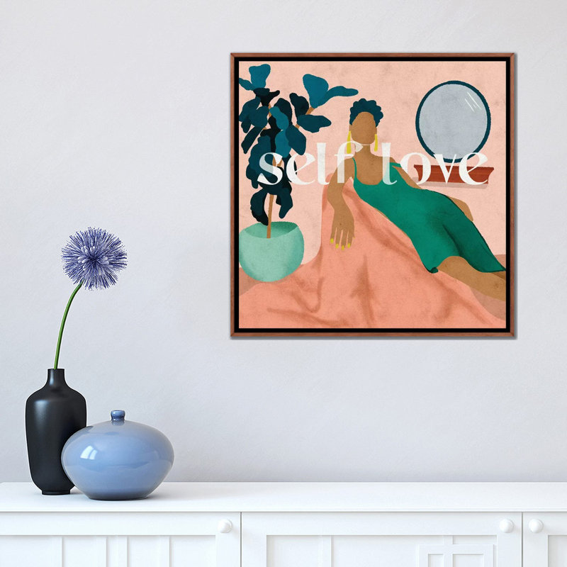 Imprimé, Toile classique avec cadre brun, H 18 po x l 18 po x 1,5 po, Pas de tapis