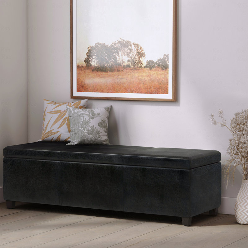 Repose-pieds Basic (type banc), très grand rangement (type banc), Noir
