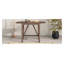 Ensemble de salle à manger à hauteur de comptoir 3 pièces avec table à abattants et chaises rembourrées, en bois d'hévéa brun Topmax