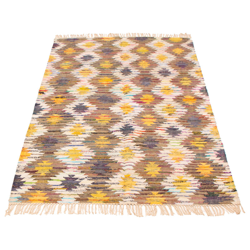 Couleur couleur crème, kilim olive, Rectangle 5 pi x 8 pi