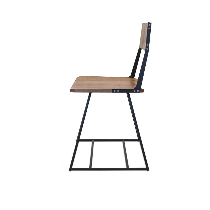 Chaise en bois massif Clarke, Noyer / noir