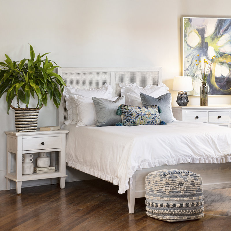 Solid Wood Panel Bed, Queen