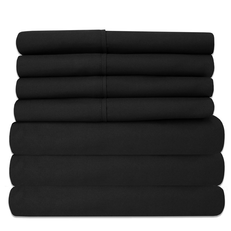 Beige Queen Microfiber Deep Pocket 6-Piece Sheet Set