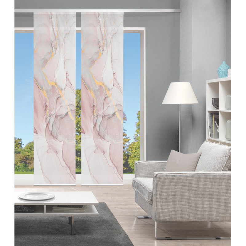 Peebles Semi Sheer Curtain Panel Pair, Rose