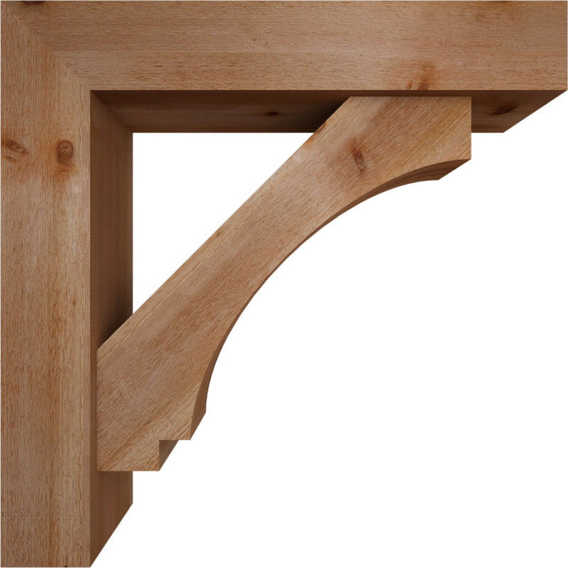 Imperial Block Bracket w/ Offset Brace, 38 x 38, 8"W Western Red Cedar (Rough Sawn)
