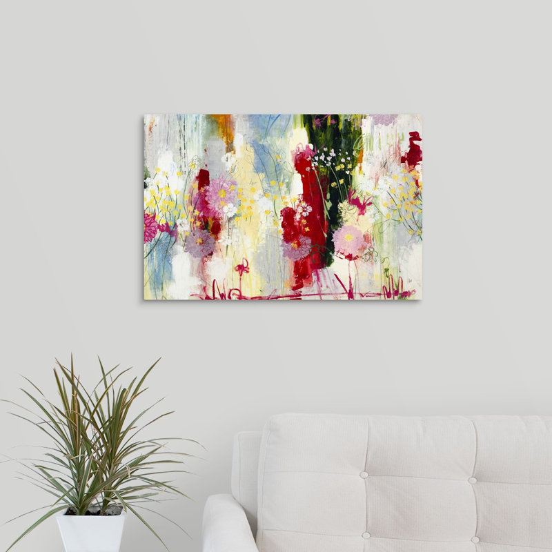 « modern printemps », peinture sur toile, Toile tendue, H 16 po x l 24 po x p 1,25 po