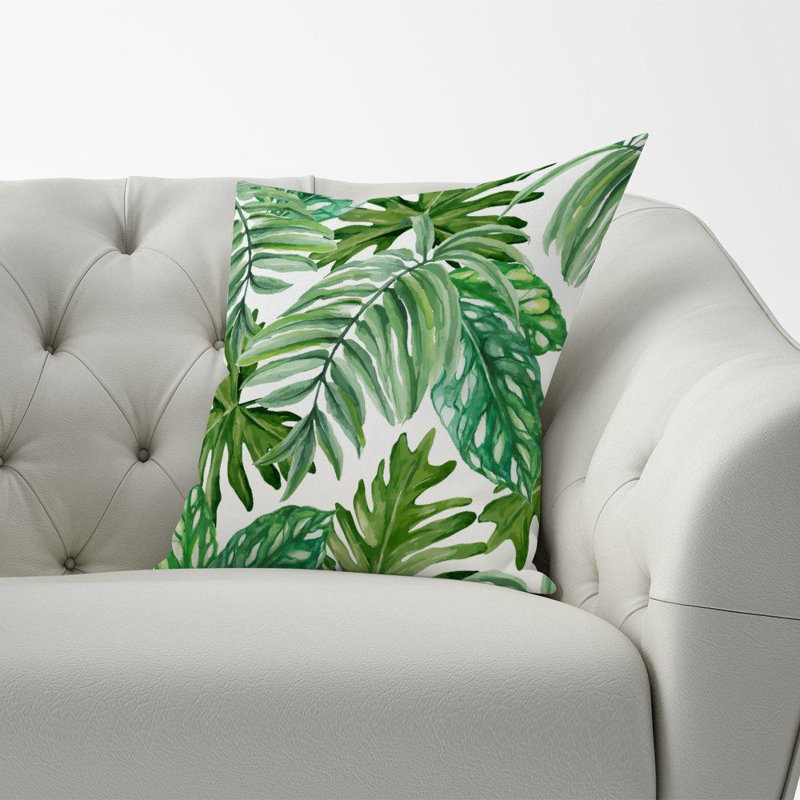 Wandle EXOTIC RAINFOREST LEAVES Floral Square Throw Cushion