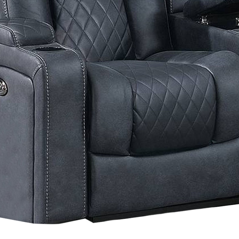 Causeuse inclinable électrique 72 po Elva, Bleu
