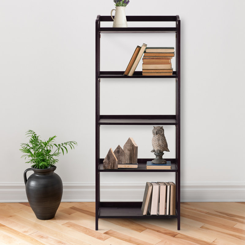 Bibliothèque en bois massif H 60 "x l 23" Troy, Espresso