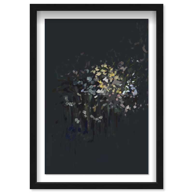 Midnight Flowers Print by Oliver Gal, 11.5"H x 16.5"W, Black Shadowbox