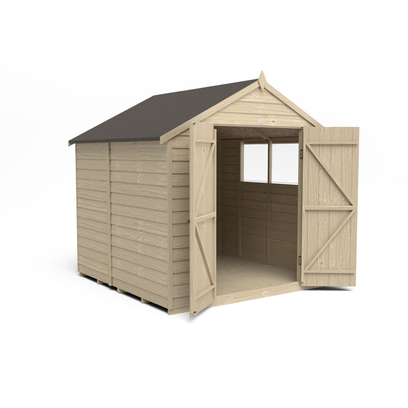 7 ft. W x 7 ft. D Solid Wood Garden Shed, No