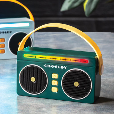 A portable stereo boombox photographed for a US retailer listing in September 2026
