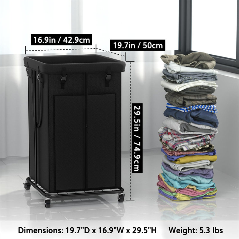 150L Laundry Basket Laundry Hamper With Wheels