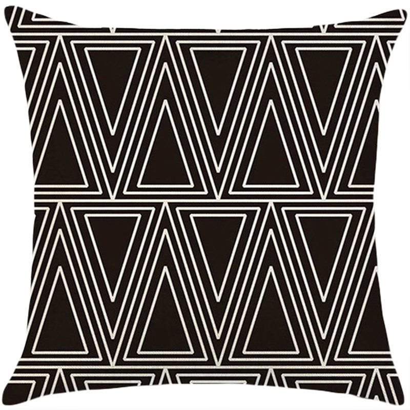 (With Or Without Inserts) Set of 2 Square Geometric Pattern Pillows, Throw Pillow, Beige