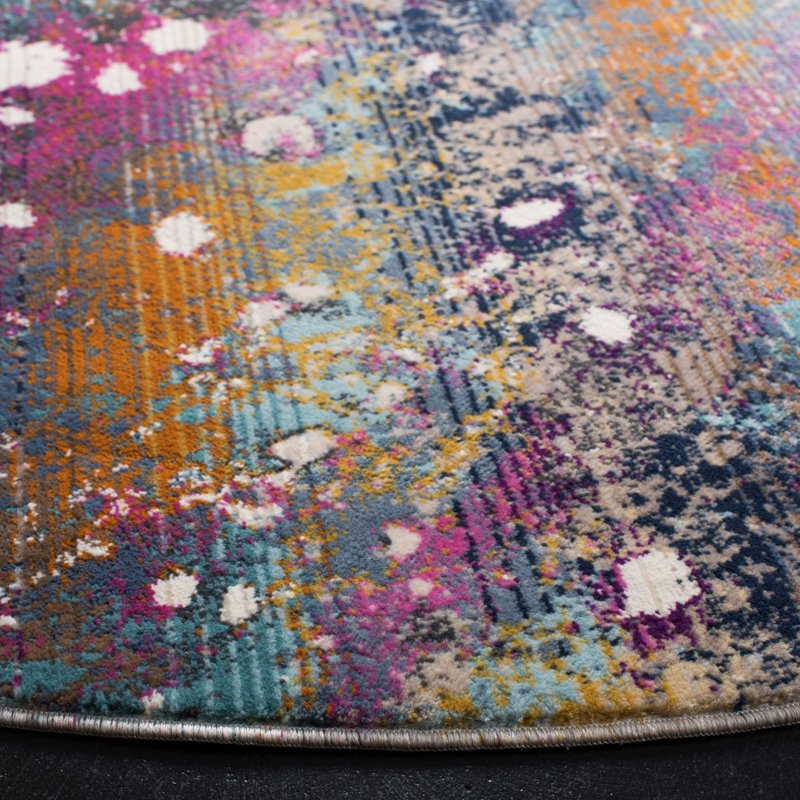 Damon Performance Abstract Rug, Round 6'7"