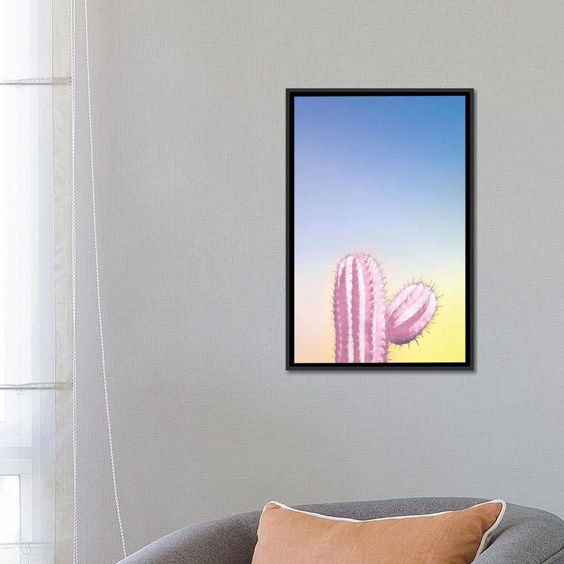 Art my cactus, H 26 po x l 18 po x P 1,5 po, Toile avec cadre noir