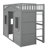 Twin House Loft Bed With Ladder & Solid Wood-493871238-493871232