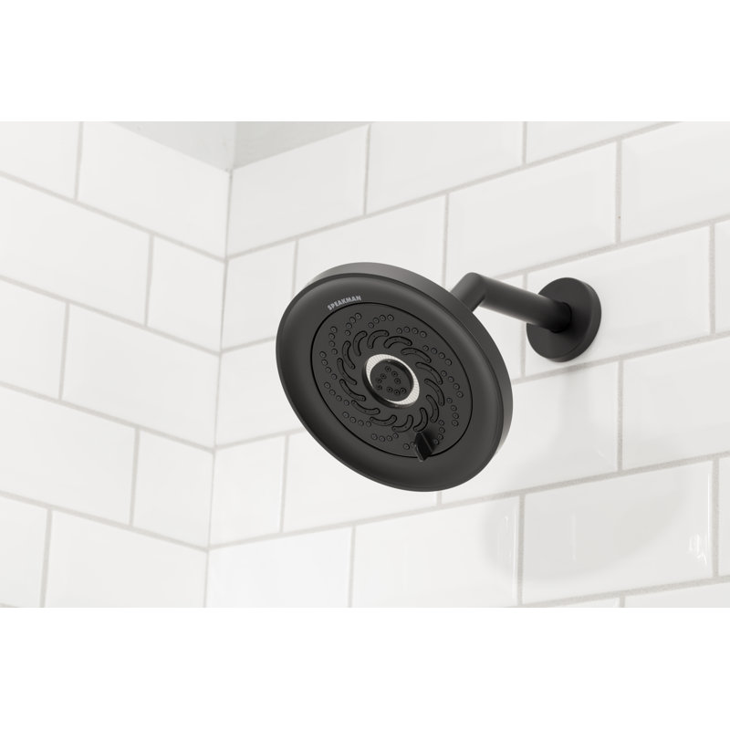 Neo Exhilaration Multi Function Adjustable Shower Head, Matte Black, 1.75 GPM, Round