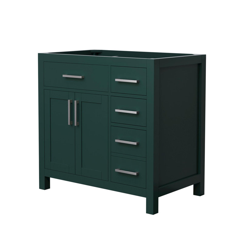 Base de meuble-lavabo simple autoportante 35,25 po Beckett, Green/Brushed Nickel