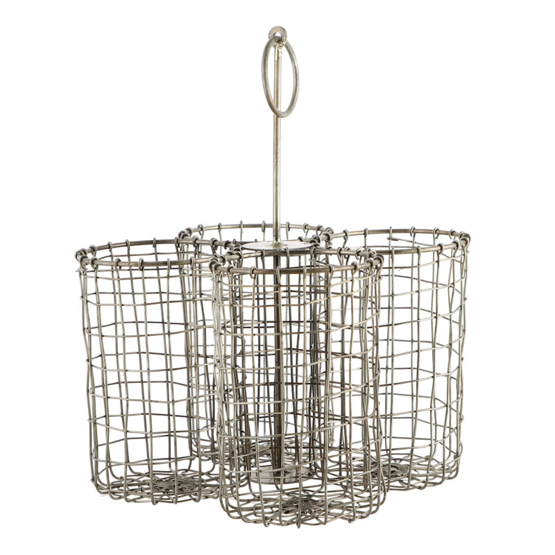 Bracondale Metal Flatware Caddy, Antique Grey