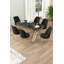 Ensemble de table et chaises de salle à manger moderne 7 pièces, finition marbre noir et chrome | Table 66,1 x 29,9 x 35,4 pouces, 6 chaises 17,7 x 35,8 x 16,5 pouces | Panneau 100% laqué, pieds en métal durables, tissu élégant pour la face de bébé, parfait pour les salles à manger glamour-1401888963-1398375263-1398375262