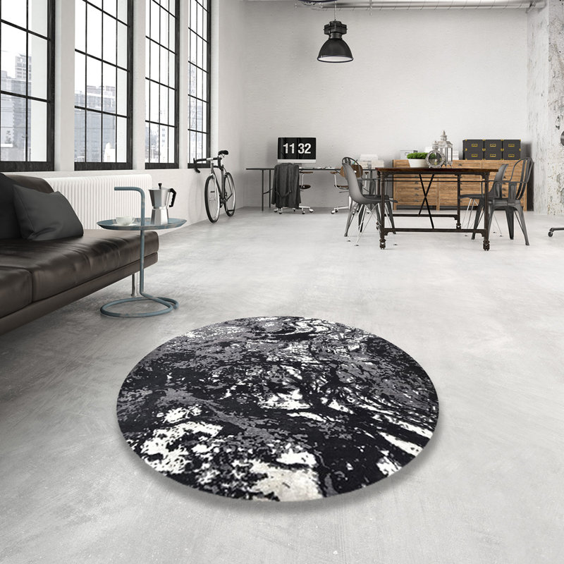 Abstract Indoor Rug, Round 5'