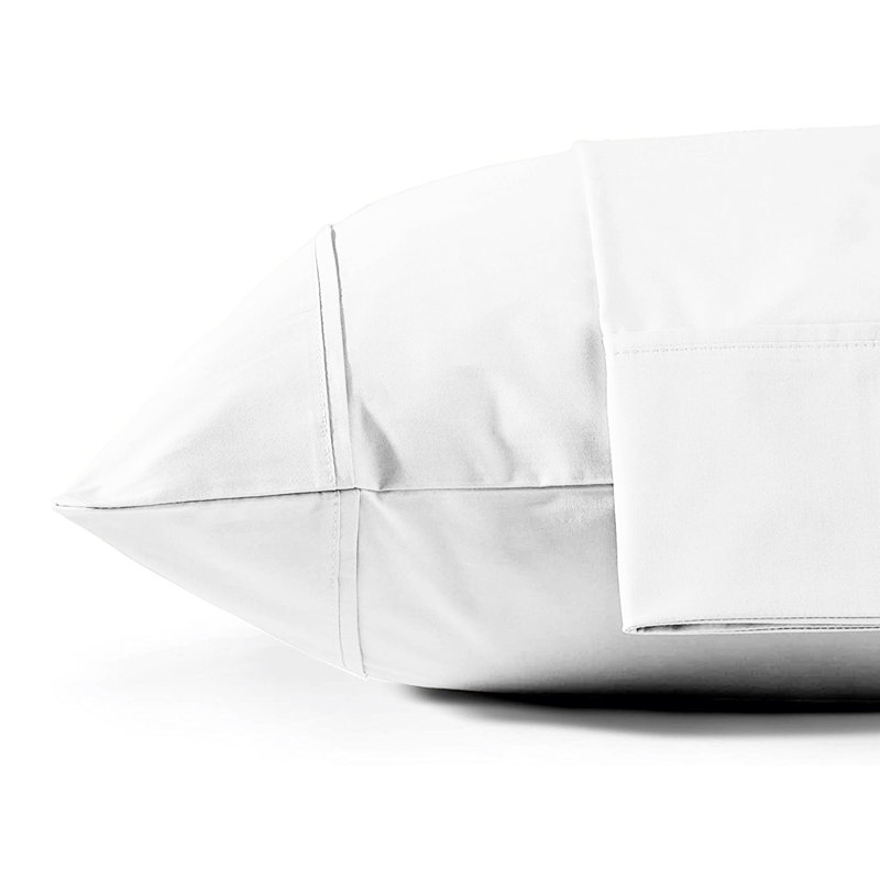 Sharyan 100% Cotton Percale Pillow Case, White