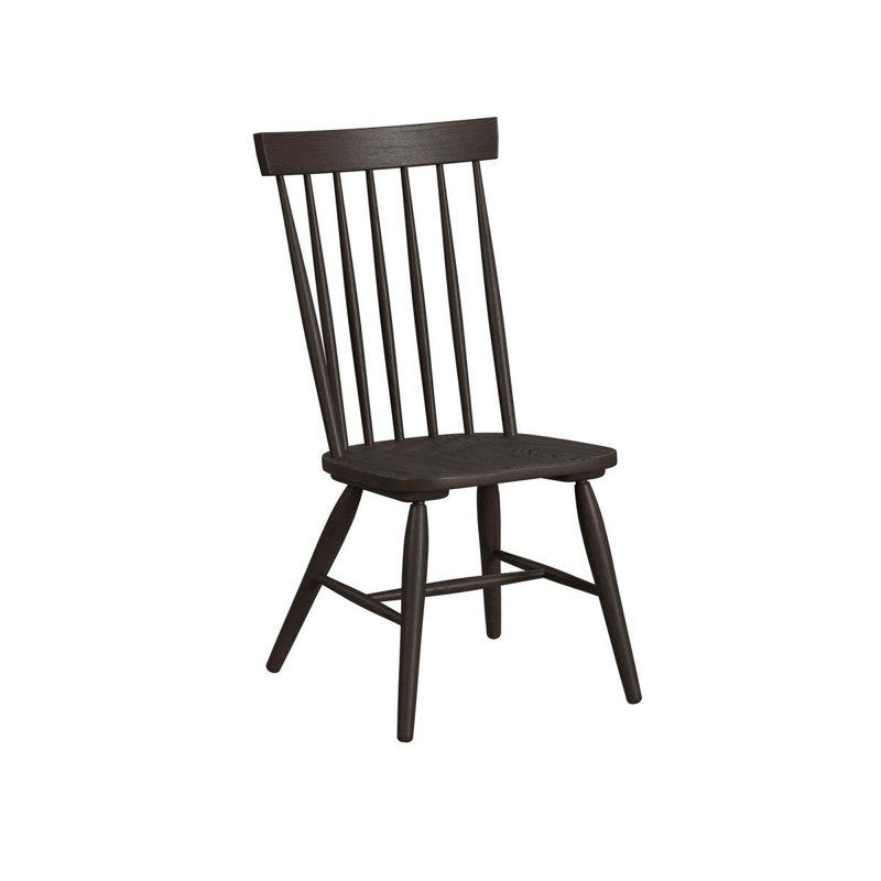 Black Wood Windsor Slat Back Side Chair