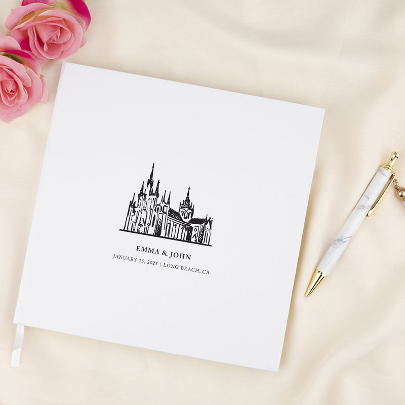 Livre d'or de mariage personnalisé Church Design, Oui