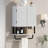 Over The Toilet Storage Cabinet with Adjustable Shelf and Towel Bar-485542388